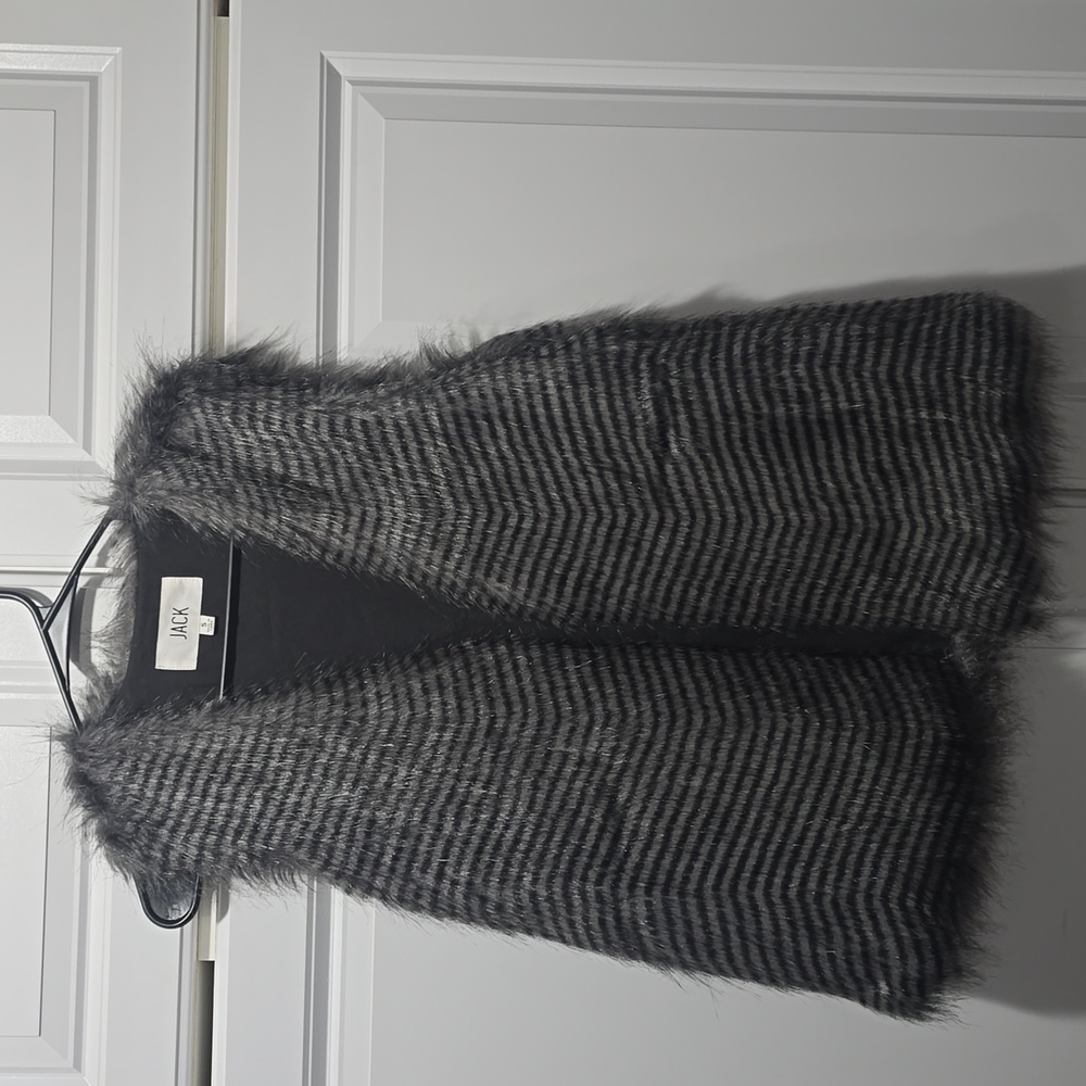 Jack by BB Dakota Striped Faux Fur Vest